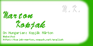 marton kopjak business card